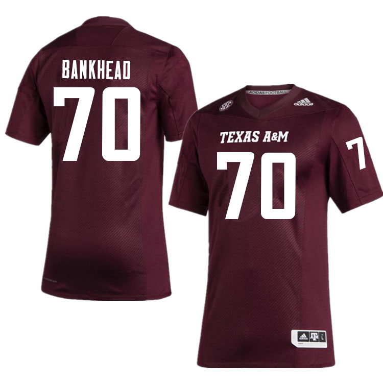 Men #70 Josh Bankhead Texas A&M Aggies College Football Jerseys Sale-Maroon - Click Image to Close